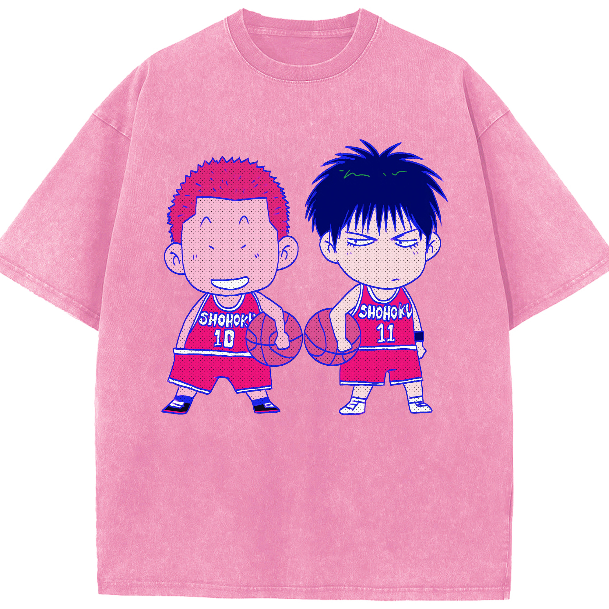 （画像用） SLAM DUNK／スラムダンク 綿100% ヴィンテージ風 半袖Tシャツ（フロントプリント）